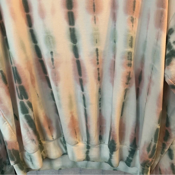 Young Fabulous & Broke Mint & Pink  Tie-Dye Crew Neck Lightweight Sweatshirt L - Picture 5 of 9